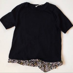 Loft, Black Sweater with attached Blouse